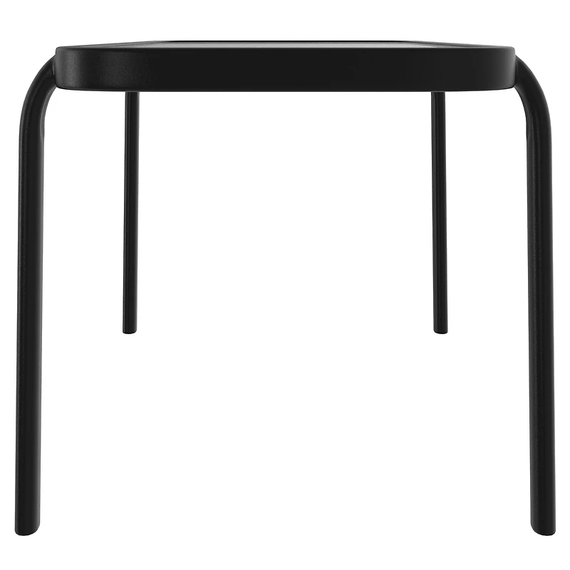 Table extérieure en verre et acier empilable Mainstays, noir