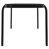 Table extérieure en verre et acier empilable Mainstays, noir