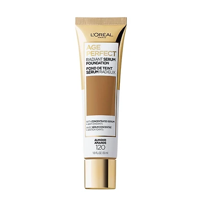 L'Oréal Paris Age Perfect Fond De Teint Sérum Hydratant Radieux, Sans S'Affaisser, Vitamine B3, Amande, 30  ML