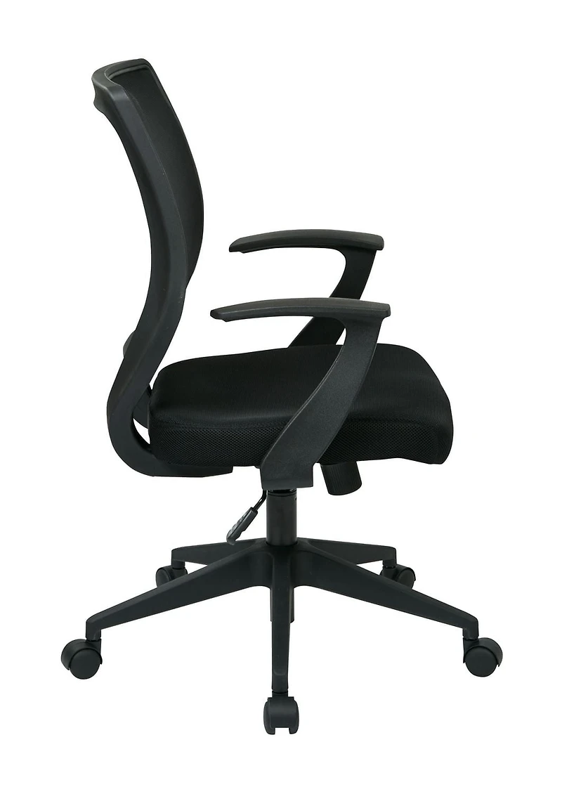 Work Smart Screen Back Task Chair with "T" Arms, Black