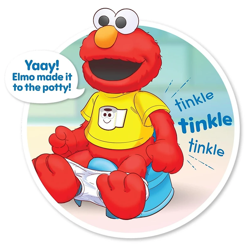 Sesame Street Potty Time Elmo 12-Inch Sustainable Plush Stuffed Animal, Sounds and Phrases, Potty Training Tool