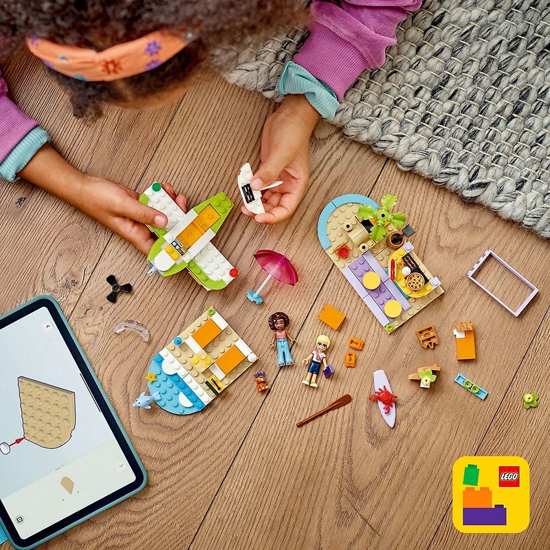 LEGO Friends Creative Beach and Travel Suitcase Toy Building Set - Portable Pretend Play Set for Kids, Girls and Boys, Ages 5+ - Preschool Toy with 2 Minidolls - 42672, Includes 188 Pieces, Ages 5+