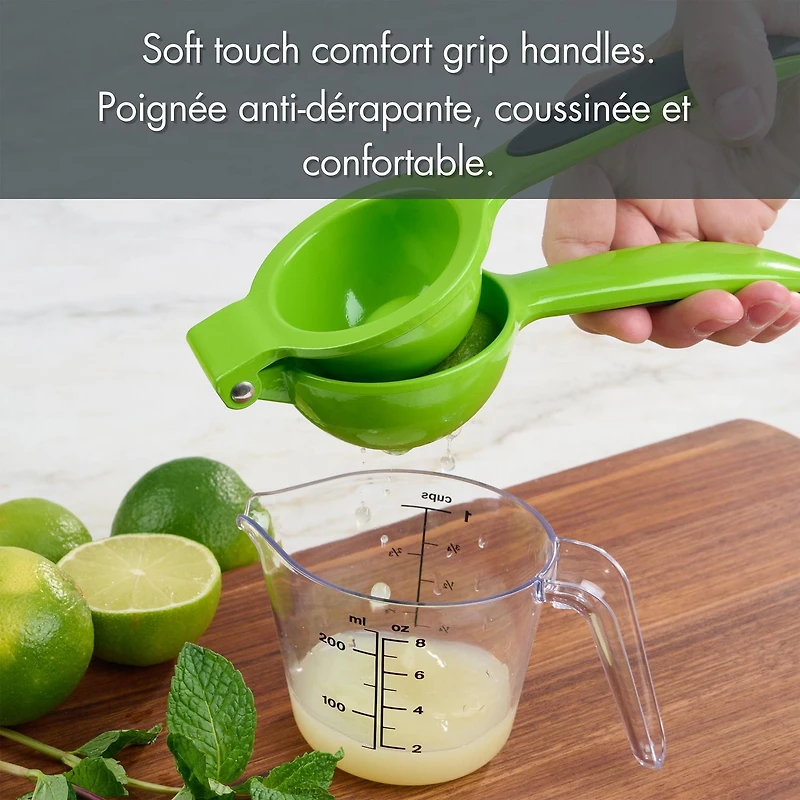 Mainstays Heavy Duty Diecast Manual Juicer and Squeezer with Comfort Grips Handles, Green Lime, Lime Squeezer