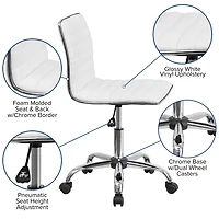 Flash Furniture Low Back Designer Armless White Ribbed Swivel Task Chair