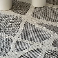 Rug Branch Hogar Abstract Indoor Outdoor Area Rug, Grey Cream, Modern - Living Room