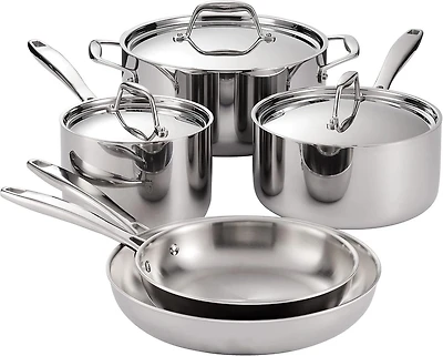 Tramontina Signature Tri-Ply Base Stainless Steel 8-Piece Cookware Set with Lids, Dutch Oven, Pots & Pans Kitchen Set, Induction-Ready, Oven-Safe, Dishwasher-Safe