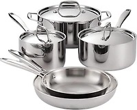 Tramontina Signature Tri-Ply Base Stainless Steel 8-Piece Cookware Set with Lids, Dutch Oven, Pots & Pans Kitchen Set, Induction-Ready, Oven-Safe, Dishwasher-Safe