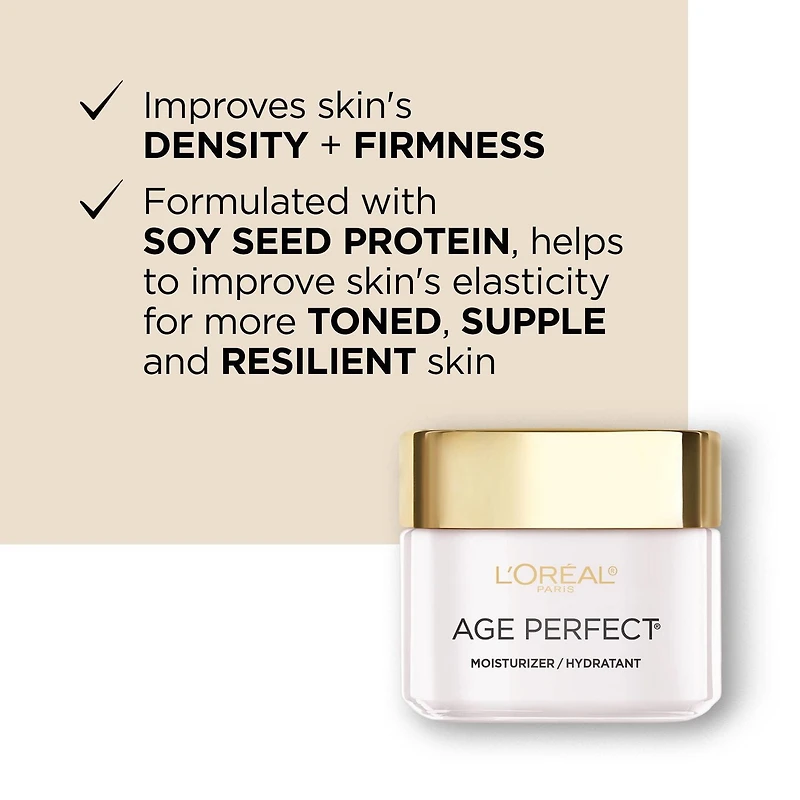 L'Oréal Paris Age Perfect Anti-Sagging Anti-Age Spot Crème Jour avec protéines de graines de soya, anti-âge, 75 ml