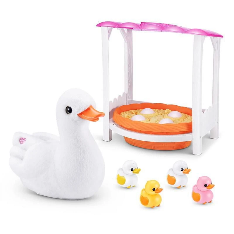 Pets Alive Mama Duck & Baby Surprise by ZURU Nurturing Play Surprise Hatching Interactive Girls' Toy., Surprise Unboxing Soft Toy