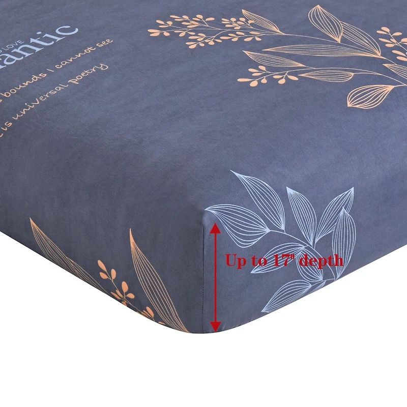Marina Decoration Ultra Soft Silky Deep Pocket Rich Printed Bedding Rayon from Bamboo All Season Sheet Set with Pillowcases, Romantic Floral Pattern