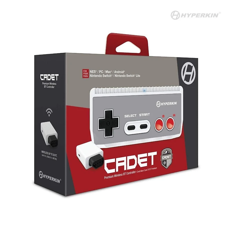 La manette Bluetooth Hyperkin Cadet Premium comprend un adaptateur sans fil pour NES®/PC/Mac®/Android®