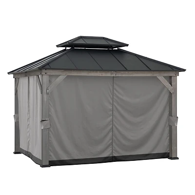 Sunjoy Replacement Universal Curtains Panles,Waterproof Gazebo Privacy Curtain, 4-Panel Screen Walls for 10 x 12 ft  Gazebo, Patio & Backyard Protection