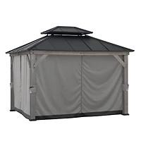 Sunjoy Replacement Universal Curtains Panles,Waterproof Gazebo Privacy Curtain, 4-Panel Screen Walls for 10 x 12 ft  Gazebo, Patio & Backyard Protection