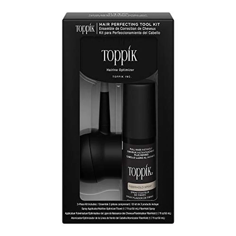 Trousse d’outils Toppik avec applicateur en vaporisateur, optimiseur de ligne capillaire et vaporisateur FiberHold, ensemble de 3 pièces, 50 ml