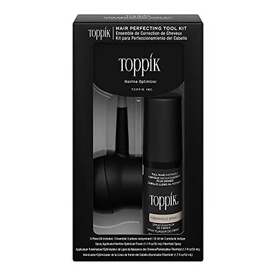 Trousse d’outils Toppik avec applicateur en vaporisateur, optimiseur de ligne capillaire et vaporisateur FiberHold, ensemble de 3 pièces, 50 ml