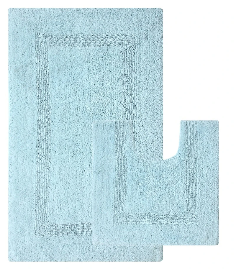 Fabstyles Basix Soft & Absorbent Reversible Cotton Bath Rug Set of 2