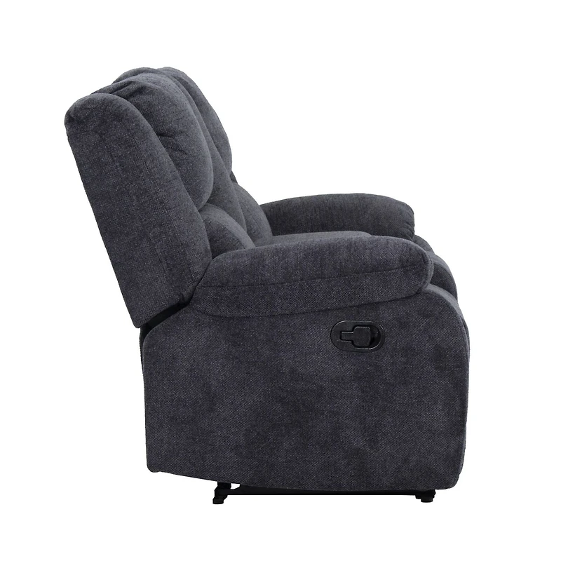 Primo Arthur Canapé 2 places inclinable 76 pouces avec console porte-gobelets, coussins moelleux, revêtement durable, structure solide, design moderne, inclinaison facile