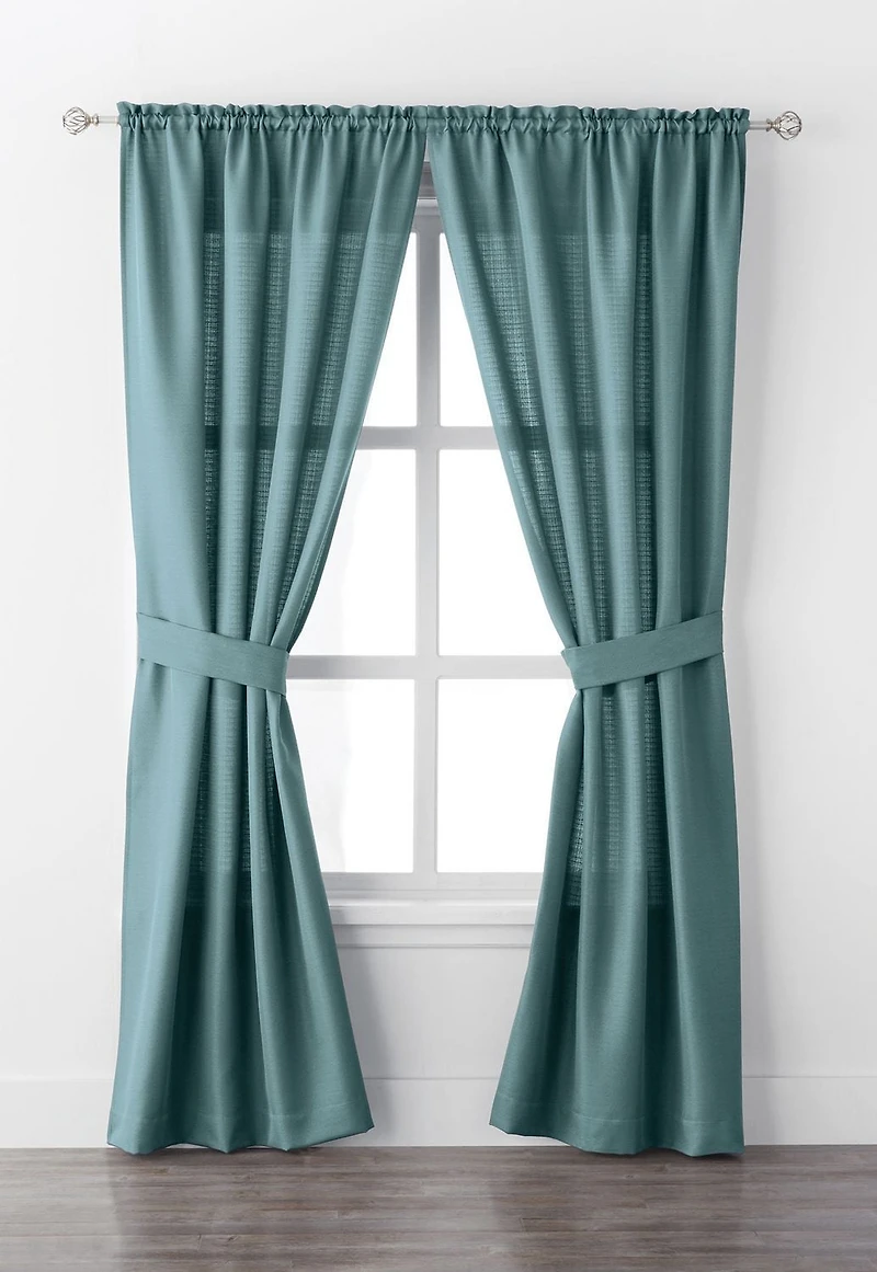 Mainstays Bennett 84" Rod Pocket Window Curtain Drapery Panel Set
