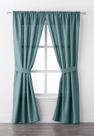 Mainstays Bennett 84" Rod Pocket Window Curtain Drapery Panel Set
