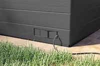 Suncast 8' x 7' Resin Cabana Entertainment Shed - Outdoor Storage & Bar Shelter 60 Sq ft (362 Cu. ft.) - Cool Gray/Dove Gray