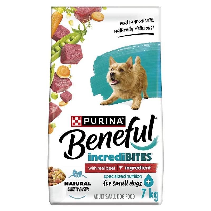 Beneful IncrediBites pour Chiens Petits avec Vrai Bœuf, Nourriture Sèche pour Chiens 1,6-7 kg