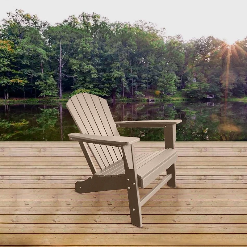 Chaise Adirondack traditionnelle en résine brun patiné
