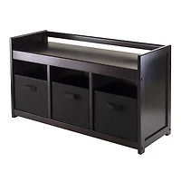 Banc de rangement Addison de Winsome Trading Inc. 4 pièces avec 3 paniers en tissu pliables