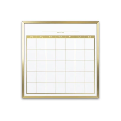 Quartet 12"x12" Dry Erase Calendar Board, Gold Frame