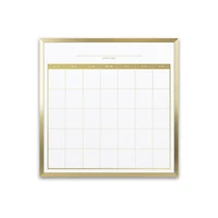 Quartet 12"x12" Dry Erase Calendar Board, Gold Frame