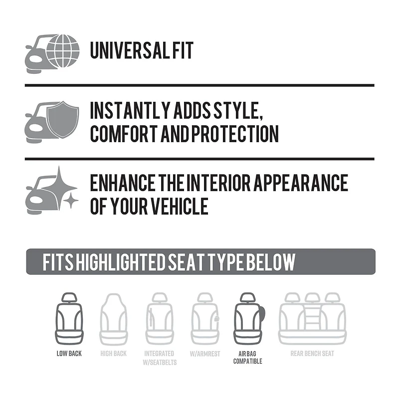 Auto Drive 2-piece Santos Heavy Duty Truck Seat Cover, Made for Truck design