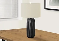 Monarch Specialties  Luminaire, 25"h, Lampe De Table, Noir Céramique, Teinte Ivoire / Crème, Contemporain