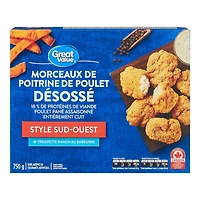Great Value Boneless Chicken Breast Chunks, Southern-Style, 750 g