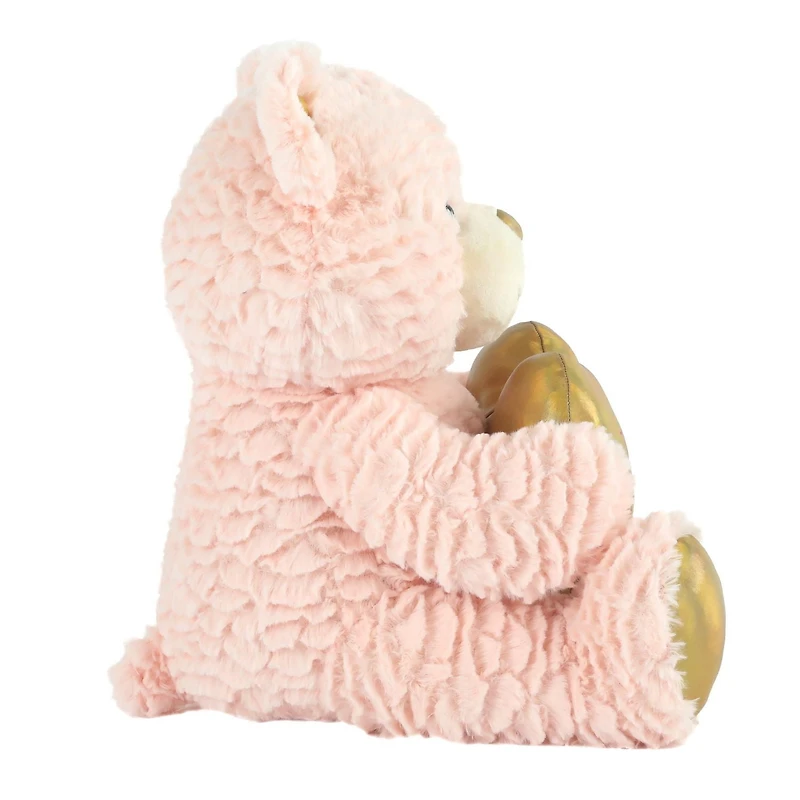 Way To Celebrate Valentine’s Day Large Goldie Heart Bear, Pink