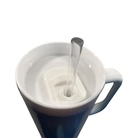 Holiday Time 40oz STAINLESS STEEL TUMBLER WITH STRAW WHITE