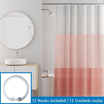 Ensemble de rideau de douche Mainstays 13 pièces avec rideau PEVA étanche et 12 crochets