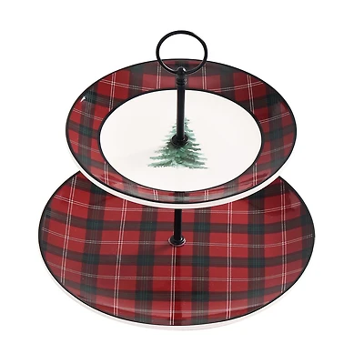 Holiday Time 2-Tier Serving Plate
