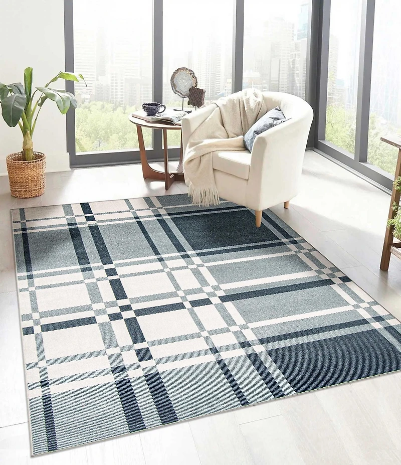 ECARPET Washable Plaid Area Rug & Runner for Kitchen, Bedside, Living Room, Hallway