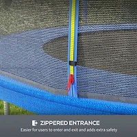 Soozier 14ft Trampoline Net Replacement with 8 Poles and Zippered Entrance