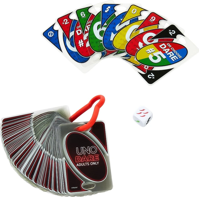 Jeu de cartes ​UNO® Dare Adults Only pour soirées de jeux, déplacements, camping et fêtes Âges 18+