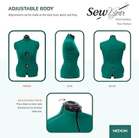 Dritz Robe à Coudre Ajustable, Moyenne, Vert Opale