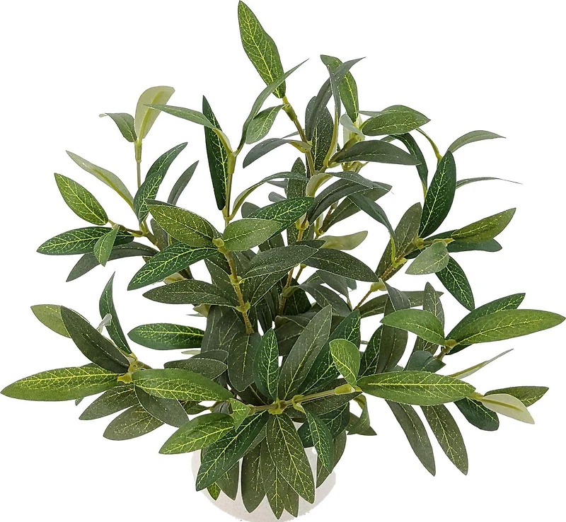 Better Homes & Gardens 14in Indoor Artificial Olive Plant in 2-Tone Ceramic Vase