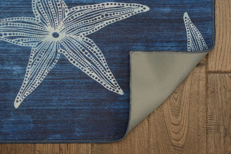Outdoor Washable Boca Blue 5' x 7' Area Rug