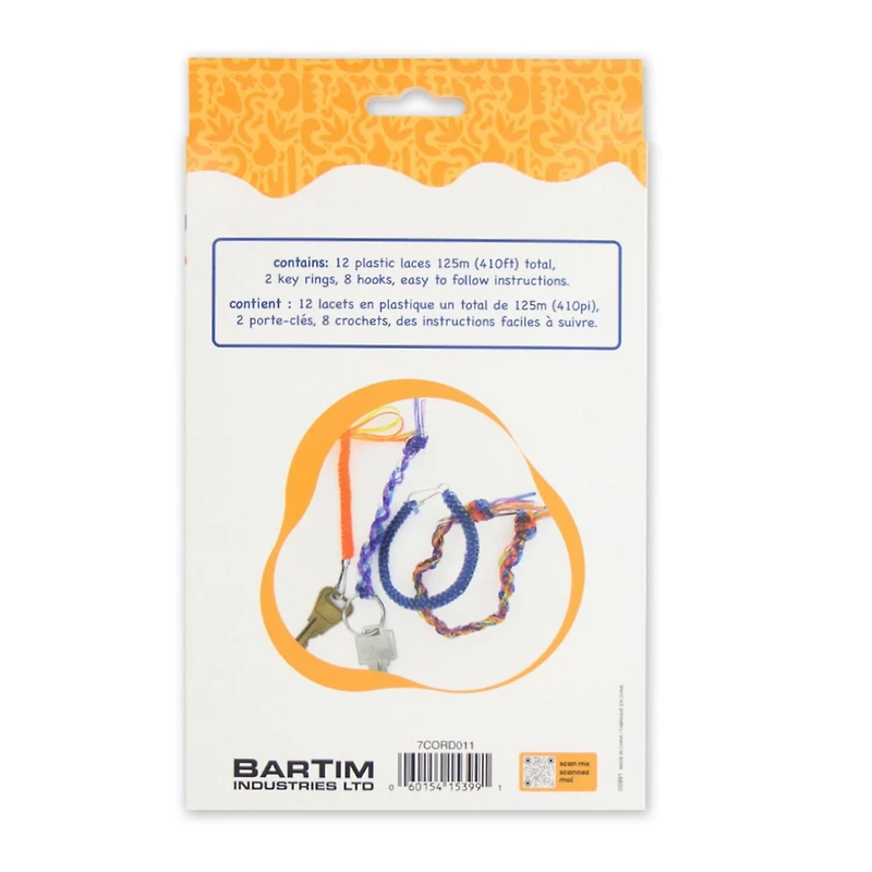 TINY HANDS Ensemble de lacets en plastique translucide — 12 couleurs, 125 m, âge 6+ PLASTIC LACE TRANSLU