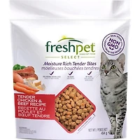 FRESHPET SELECT PLATS GRILLES RECETTE AU POULET ET BOEUF TENDRES POUR CHATS 454g