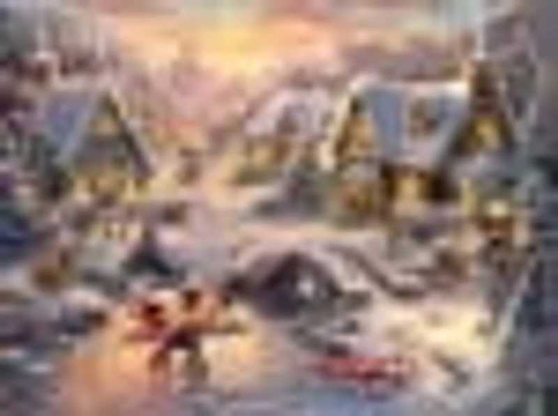 Ceaco Thomas Kinkade Mickey and Minnie Sweetheart Skating 1000-Piece Interlocking Jigsaw Puzzle for Adults Ages 14+