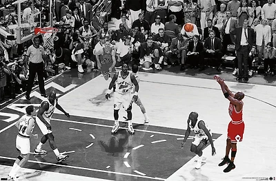 Michael Jordan - The Shot Horizontal Wall Poster