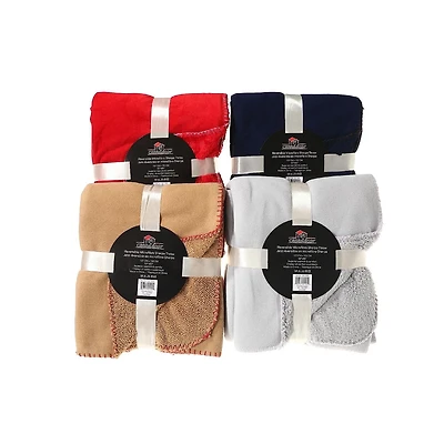Microfibre Réversible Sherpa Throw (Asstd) (50 X 60) - Set of 4