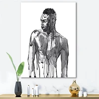 Designart Handsome African Man Portrait On White I Canvas Wall Art