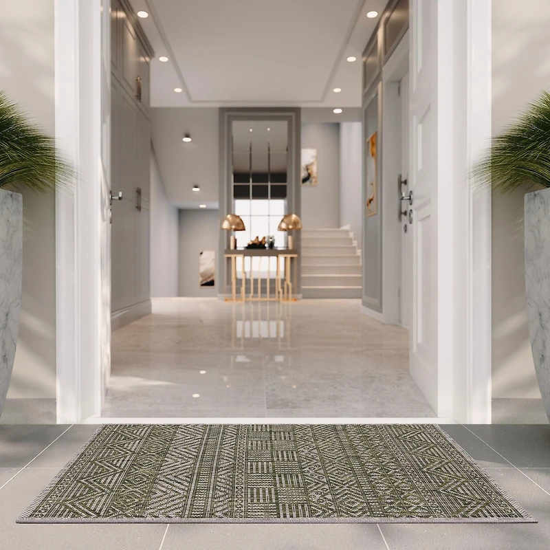 SAFAVIEH Courtyard Altan Tapis Intérieur/Extérieur à Chevrons