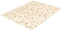 ECARPETGALLERY 5'5" x 7'8" Contemporary Cowhide Patchwork Handmade Area Rug for Living Room, Dining Room and Bedroom in Ivory